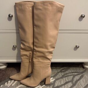 Michael Shannon Tall Nude Over-the-Knee Block Heel Boots